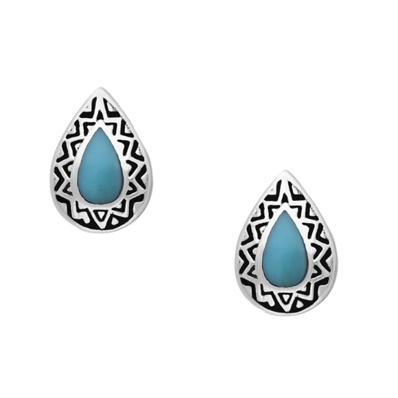 Sterling Silver & Turquoise Stud Earrings - Picture 1 of 1